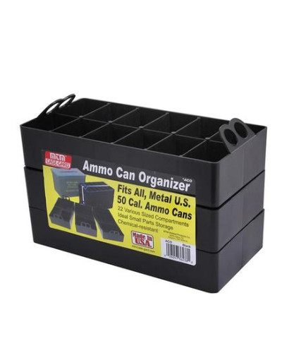 MTM Ammo Can Organizer .50 cal Black 3/ct - Органайзер для ящиков AC50, 3 штуки комплект