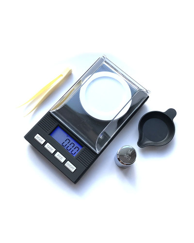 Digital scales Gem-50-1 black + blue LCD - Весы электронные