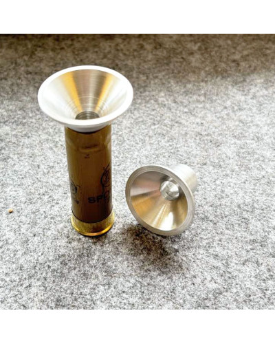Aluminium Funnel for Caliber: 12ga (16ga) (12mm hole) - Воронка для пороха под калибр, анти-статик, цельно-точеная, алюминий